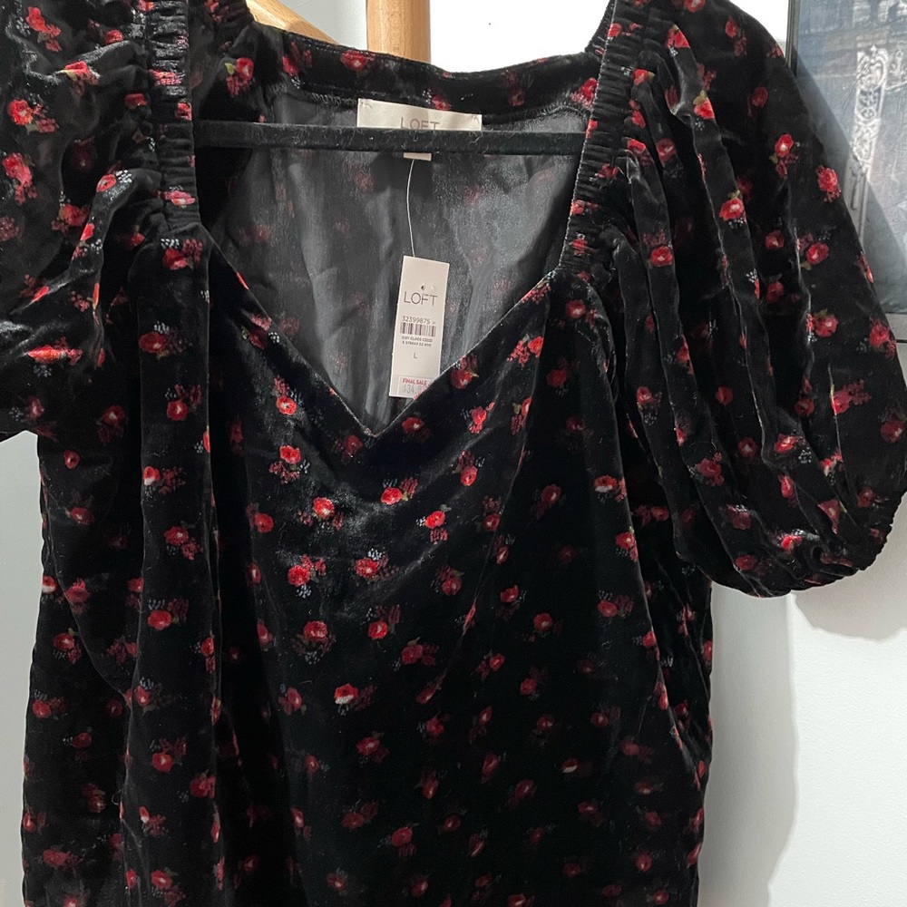 NWT Loft velvet shirt